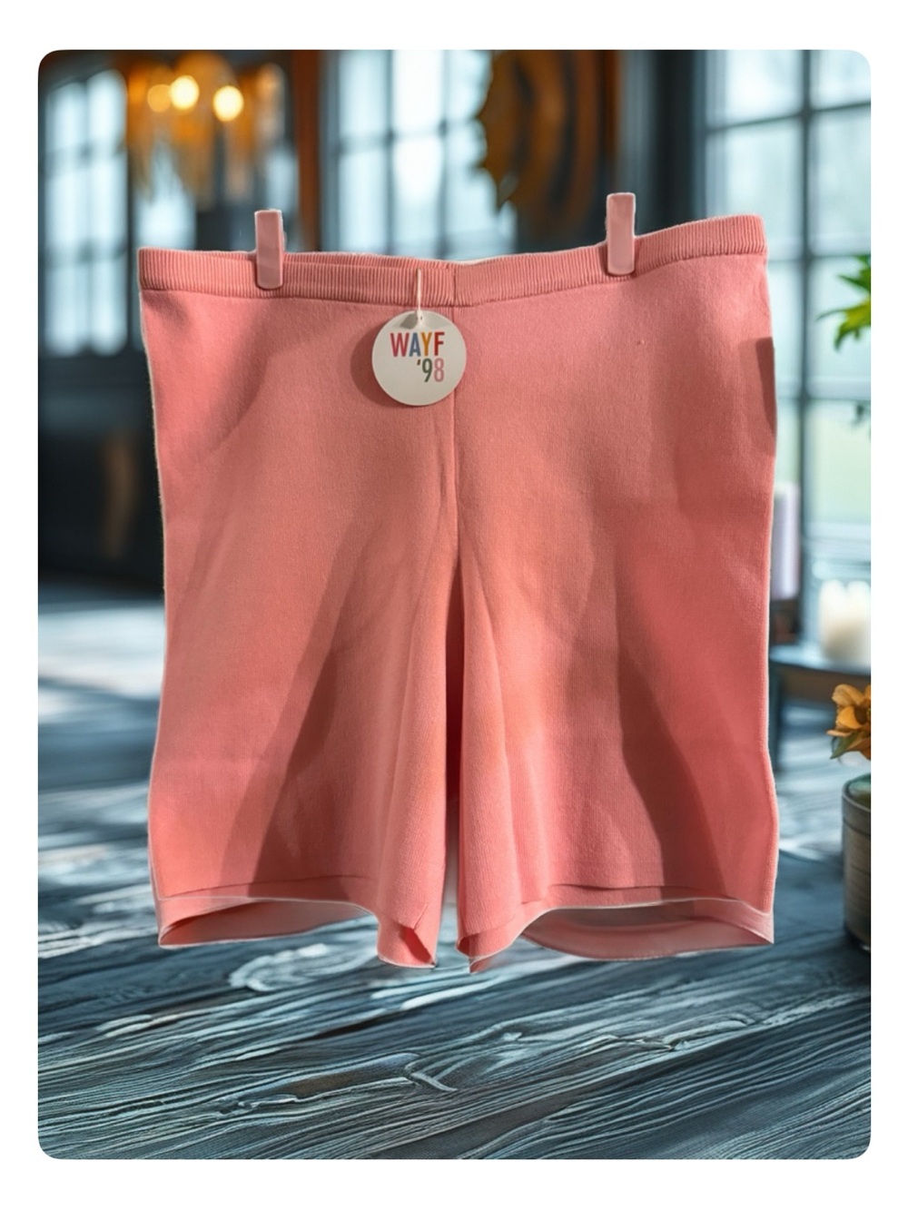 Nordstrom WAYF Coral Pink Knit Bike Shorts